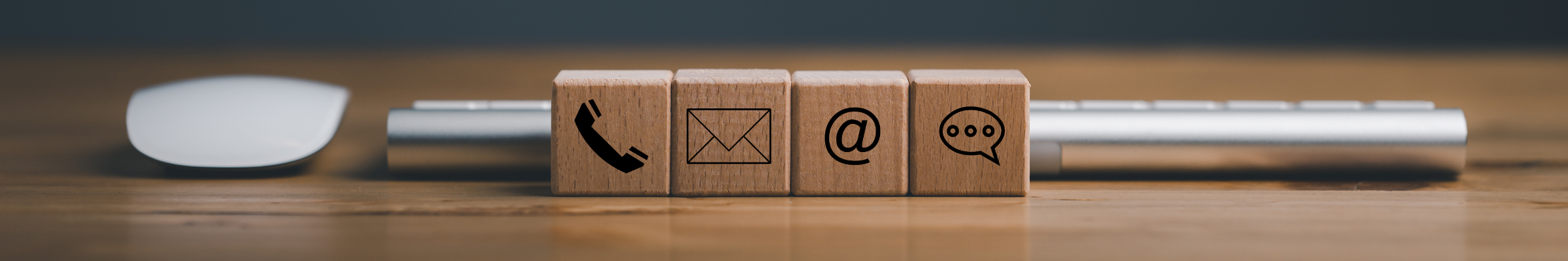 Contact Us Wooden Blocks On Desktop